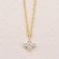 10K Yellow Gold Diamond Mini Flower Necklace - Product Image