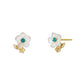 [Birth Flower Jewelry] December Christmas Rose Earrings (Yellow Gold) - Product Image