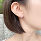 [Birth Flower Jewelry] December Christmas Rose Earrings (Yellow Gold) - Model Image