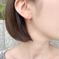 18K / 10K Rose Gold Garnet Cat Swinging Earrings - Model Image