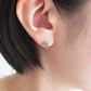[Second Earrings] 18K Yellow Gold Green Quartz Marquise Cut Earrings - Model Image