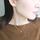 [Second Earrings] 18K Yellow Gold Marquise Cut Earrings - Model Image