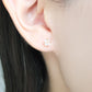 [Second Earrings] 18K Yellow Gold Rose Quartz Earrings - Model Image