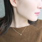 [Second Earrings] 18K Yellow Gold Rose Quartz Earrings - Model Image