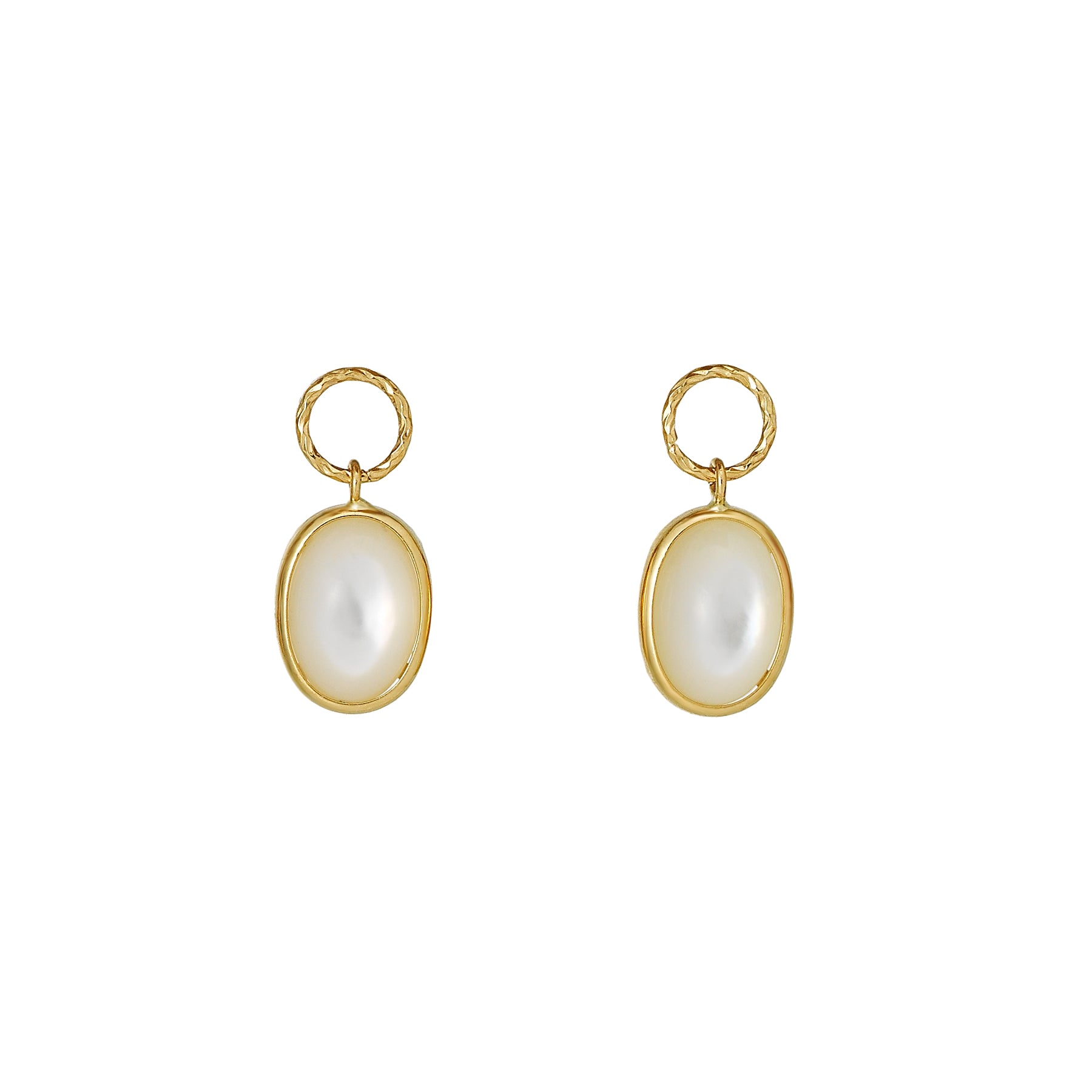 [Palette] 10K Yellow Gold White Shell Small Charms - Product Image
