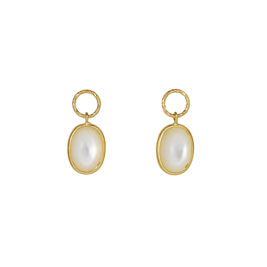 [Palette] 10K Yellow Gold White Shell Small Charms - Product Image