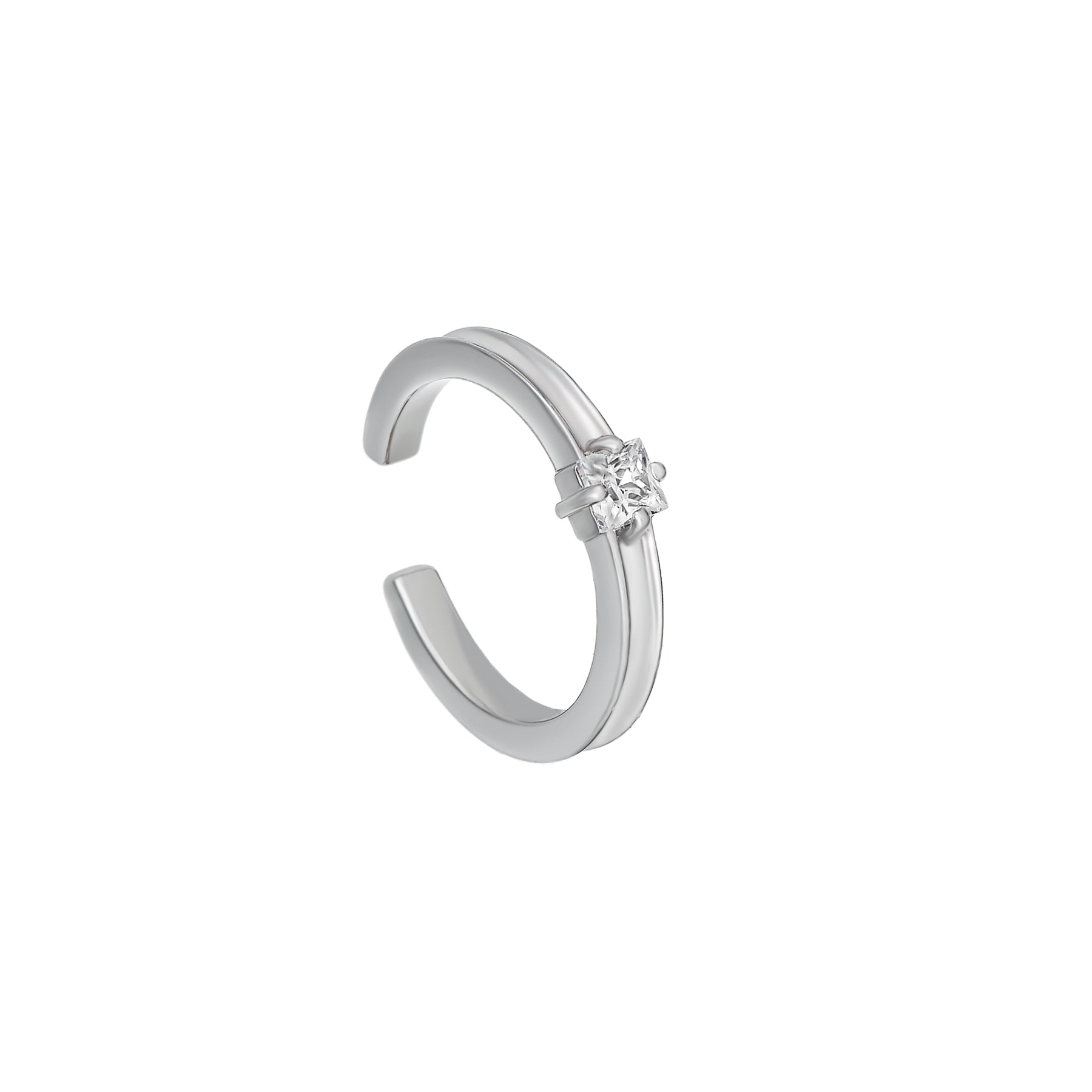 925 Sterling Silver Cubic Zirconia Ear Cuff - Product Image