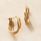 18K / 10K Gold Twisted Twin Hoop Earrings - Product Image