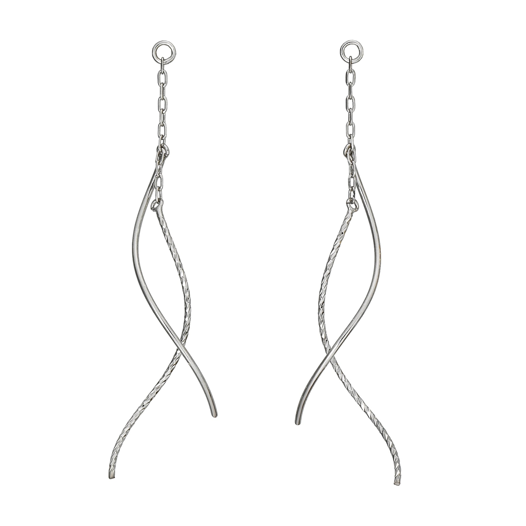 [Palette] 10K White Gold Glittering Twisted Charms - Product Image
