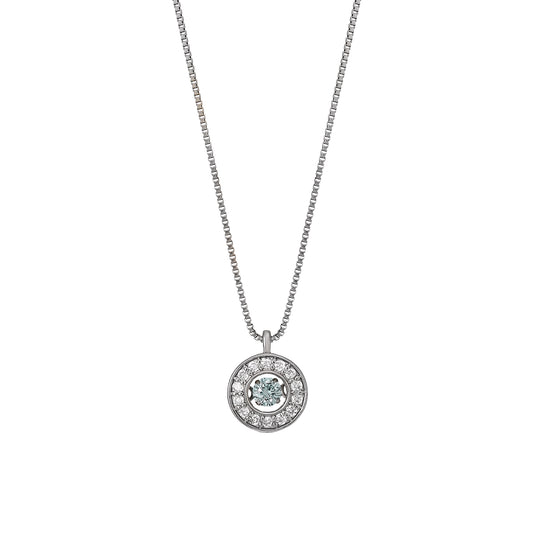 Platinum Dancing Diamond Circle Necklace - Product Image