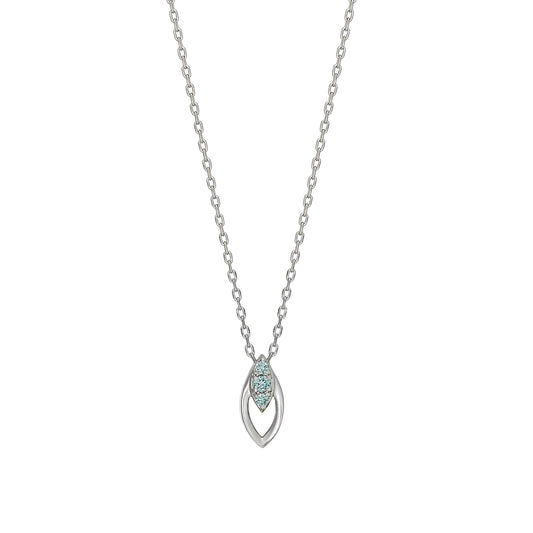 10K White Gold Diamond Marquise Necklace - Product Image