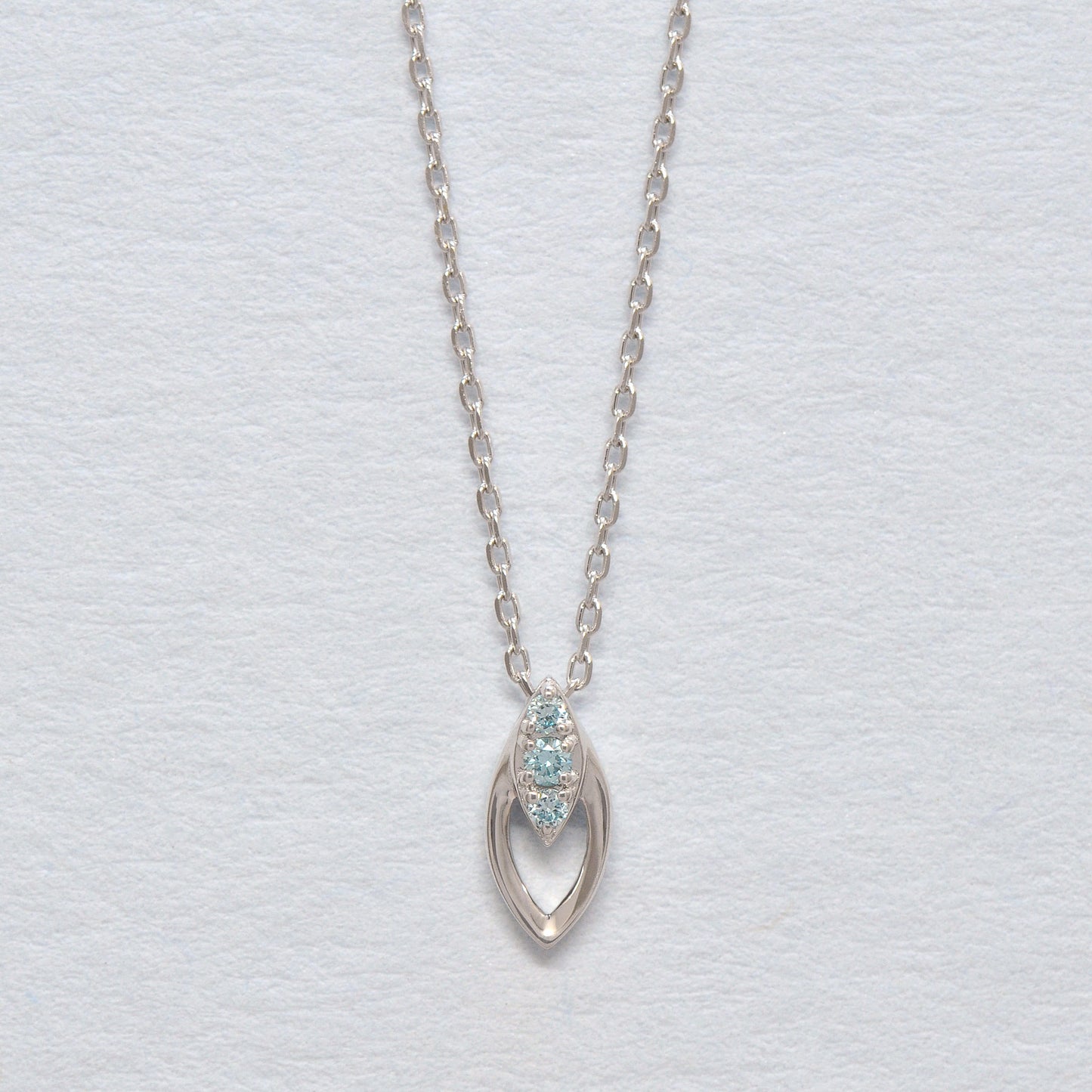 10K White Gold Diamond Marquise Necklace - Product Image