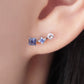 14K / 10K White Gold Iolite Square Meteor Earrings - Model Image