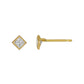 [Second Earrings] 18K Yellow Gold Cubic Zirconia Square Cut Earrings - Product Image