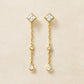 [Second Earrings] 18K Yellow Gold Cubic Zirconia Square Cut Earrings - Product Image