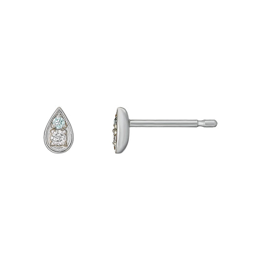[Second Earrings] Platinum Ice Blue Diamond Drop Earrings 0.04ct - Product Image