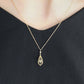 [Pannier] 18K Yellow Gold Floating Cubic Zirconia Necklace - Model Image