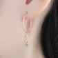 [Pannier] 18K/10K Yellow Gold Floating Cubic Zirconia Earrings - Model Image