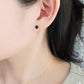 18K / 10K Yellow Gold Onyx Small Earrings - Model Image
