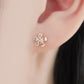 18K / 10K Yellow Gold White Topaz Flower Earrings - Model Image