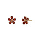 18K / 10K Rose Gold Garnet Flower Earrings - Product Image