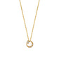 10K Yellow Gold Diamond Crescent Star Necklace - Product Image