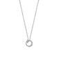 10K White Gold Diamond Crescent Star Necklace - Product Image