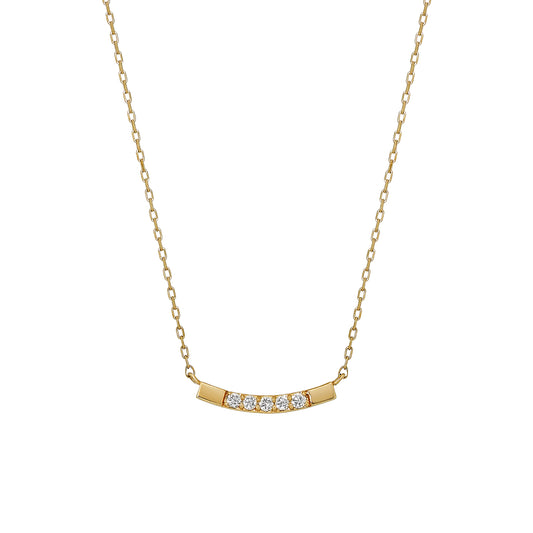10K Yellow Gold Diamond Arch Necklace - Product Image