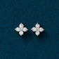 Platinum Diamond Flower Earrings - Product Image
