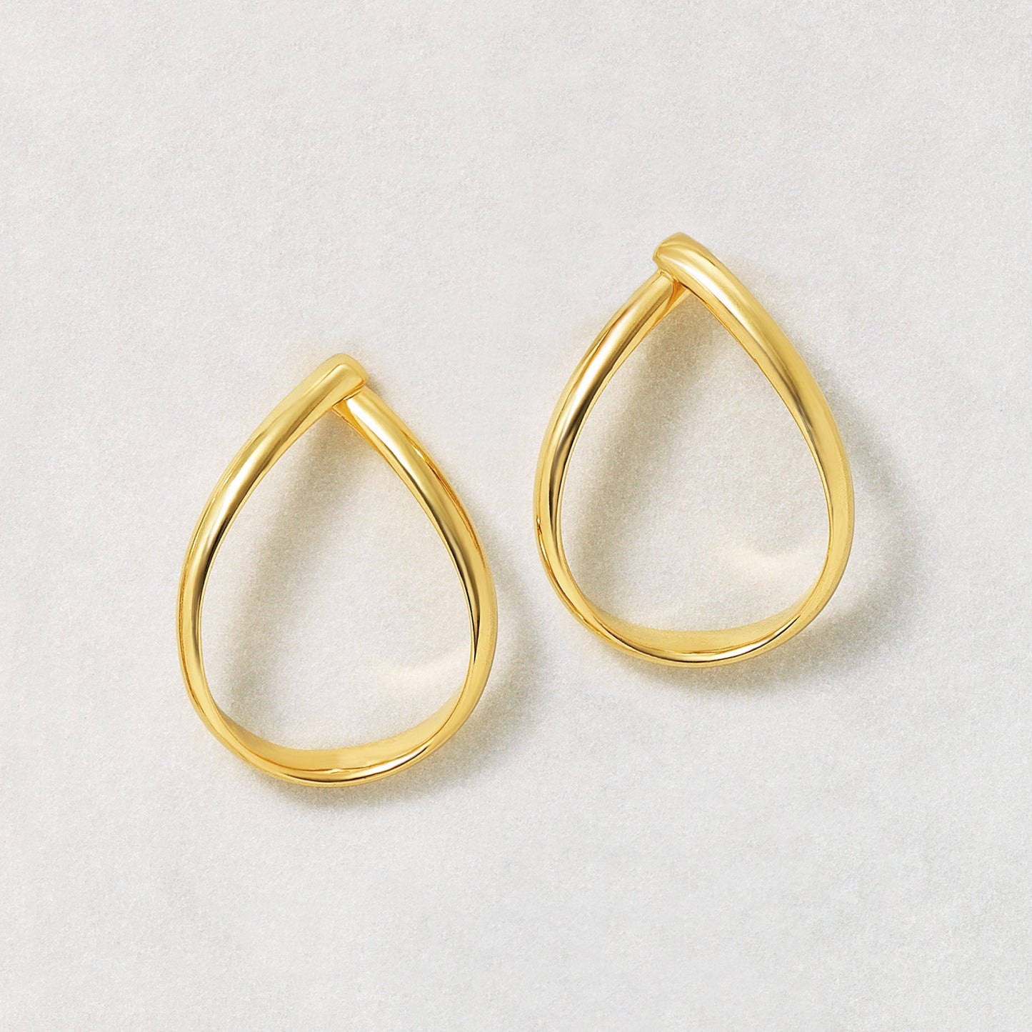 925 Sterling Silver Earrings "Drop" (Yellow Gold Plated) - Product Image