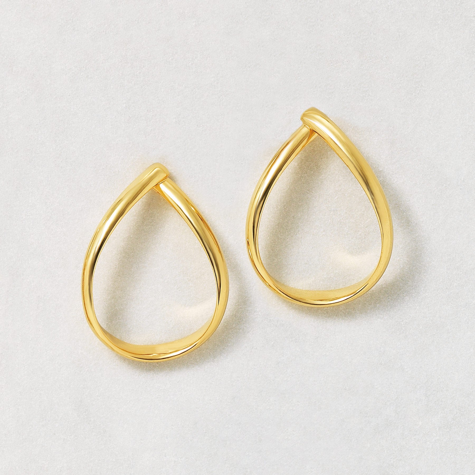 925 Sterling Silver Earrings "Drop" (Yellow Gold Plated) - Product Image