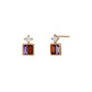 18K/10K Rose Gold Amethyst/Garnet Twin Earrings - Product Image