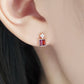 18K/10K Rose Gold Amethyst/Garnet Twin Earrings - Model Image