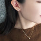 18K / 10K Rose Gold Rhodolite Garnet Holy Flower Earrings - Model Image