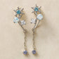 [Airy Clip-On Earrings] Tanzanite Snow Crystal 2Way Earrings (10K White Gold) - Product Image