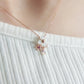 10K Rose Gold Rhodolite Garnet Holy Flower Necklace - Model Image