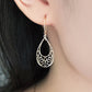 18K/10K Yellow Gold Openwork Drop Earrings - Model Image