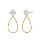 18K / 10K Yellow Gold Cubic Zirconia Flower Drop Earrings - Product Image