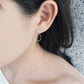 18K / 10K Yellow Gold Cubic Zirconia Flower Drop Earrings - Model Image