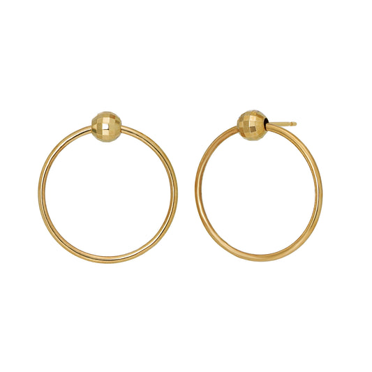 18K / 10K Yellow Gold Circle Earrings - Product Image