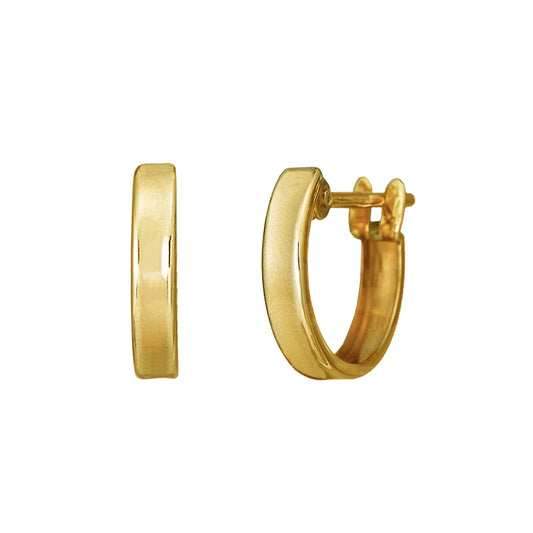 18K/10K Yellow Gold Basic Mini Hoop Earrings - Product Image