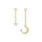 [Palette] 18K Yellow Gold Moon Star Earring Charms - Product Image