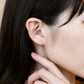 14K White Gold Diamond Square Earrings - Model Image
