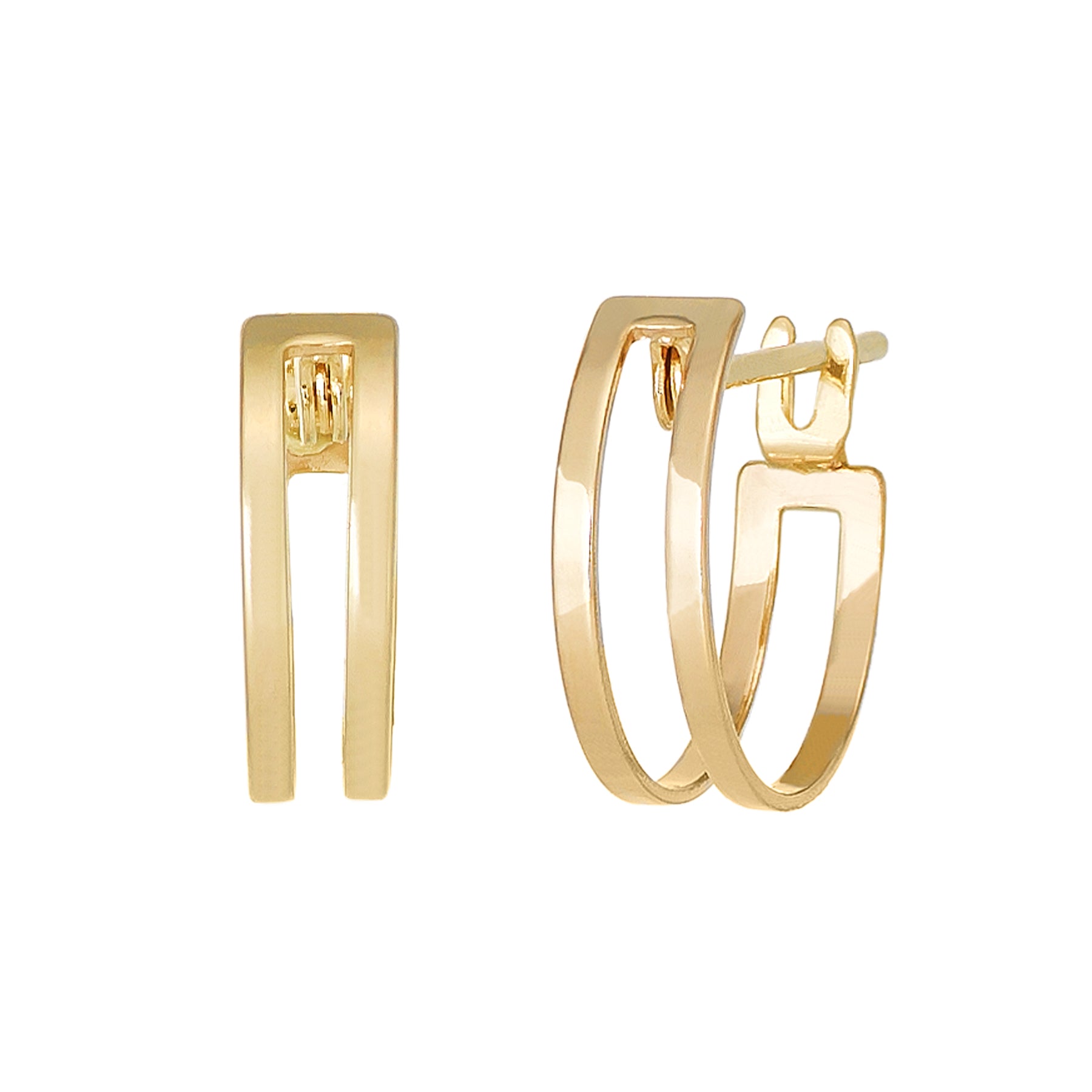 18K/10K Yellow Gold Mini Hoop Earrings - Product Image