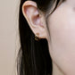 18K/10K Yellow Gold Mini Hoop Earrings - Model Image