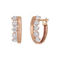 18K/10K Rose Gold Cubic Zirconia Hoop Earrings - Product Image