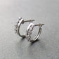 14K/10K White Gold Cubic Zirconia Hoop Earrings - Product Image