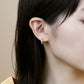 14K/10K White Gold Cubic Zirconia Hoop Earrings - Model Image